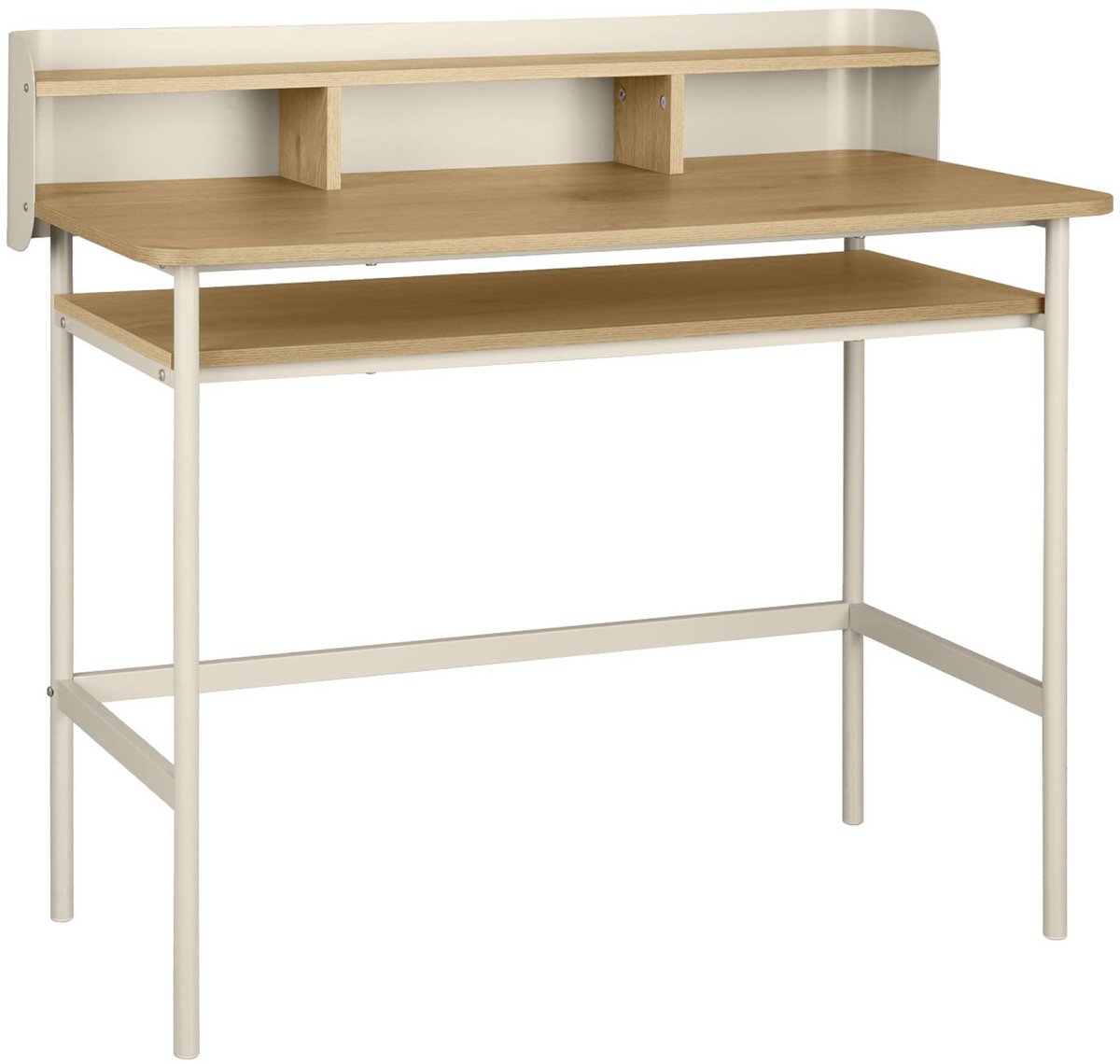 sweeek - Bureau met open opbergruimte metaal en houtdecor 100,4 x 50,2 x 92cm - molto