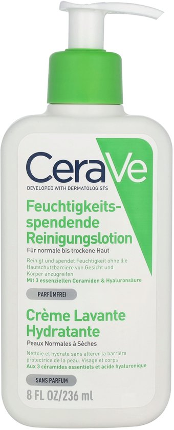 CeraVe Hydraterende Reinigingscrème - voor een normale tot droge huid - met 3 Essentiële Ceramiden - 236ml