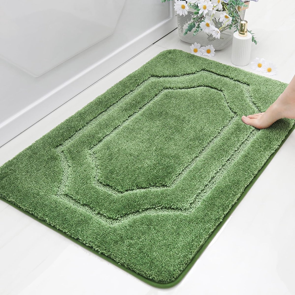 Stunq® Zachte en Antislip Badmat voor Douche, Bad en Toilet - Groen, 60 x 90 cm
