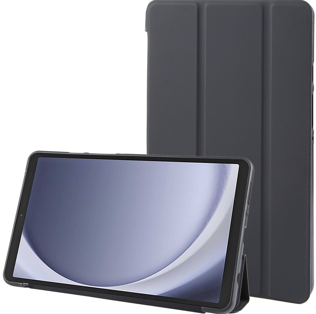 Mobigear Tablethoes geschikt voor Samsung Galaxy Tab A11 Hoes TPU,Kunstleer | Mobigear Tri-Fold Gel Bookcase - Zwart