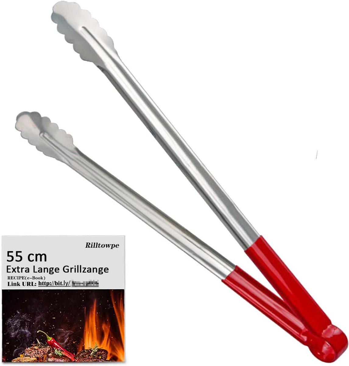 Extra Lange Grilltang van Roestvrij Staal - 55 cm BBQ Accessoire voor Grillen
