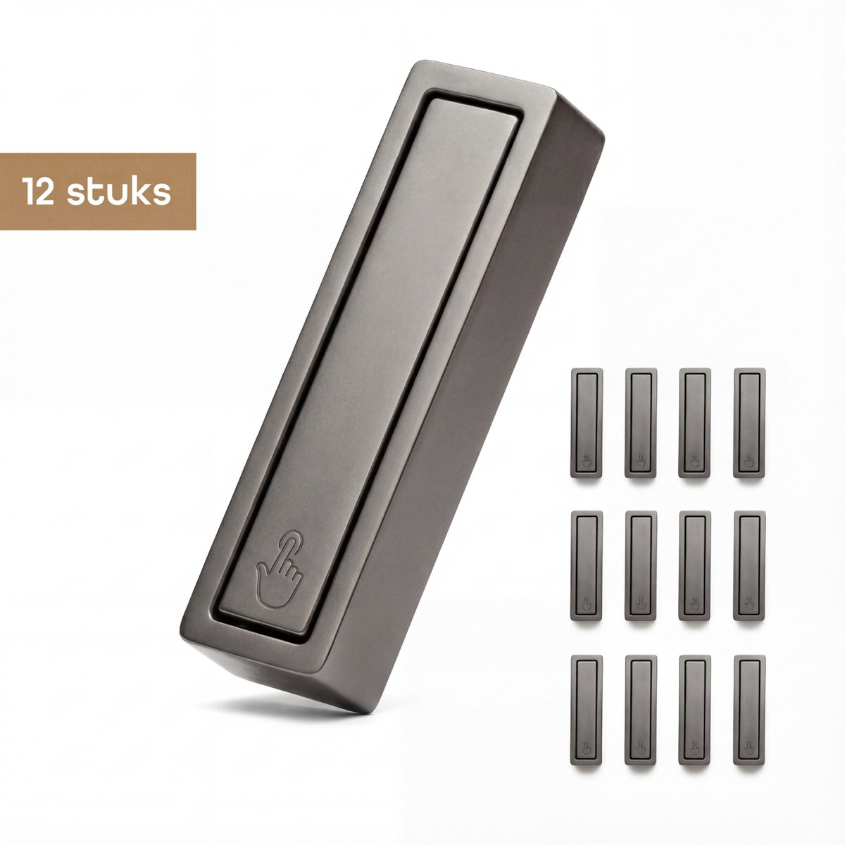 Baulk® - Ophanghaken – Jashaak – Muurhaak – Multifunctioneel – Buiten & binnen – Tot 15Kg – Minimalistisch – Grijs – Klein – RVS – Modern - 12 stuks