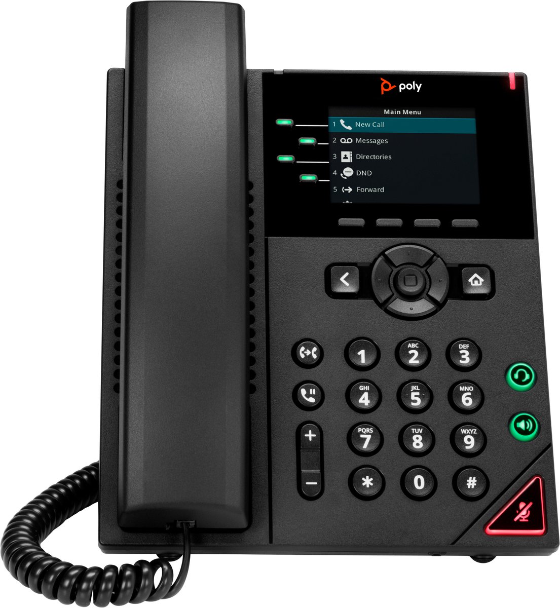 VVX 250 4-lijns IP-telefoon met PoE-ondersteuning