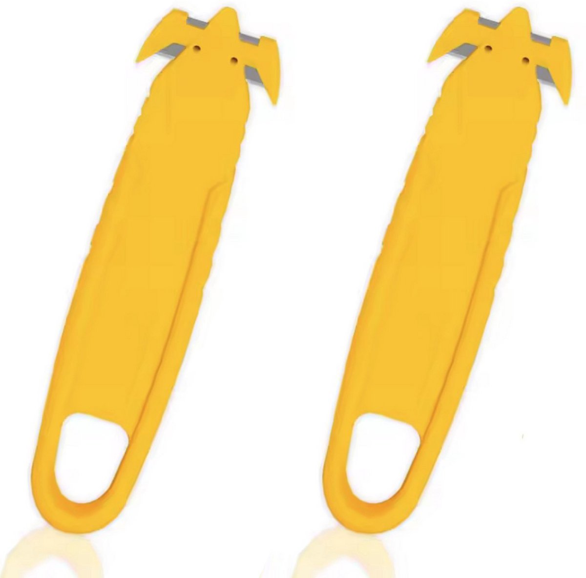 Kartonmes - Veiligheidsmesje - Geel - Dozenopener - Pakketmes - Dozenmesje - 2 stuks - Veilig pakketjes openmaken - 14CM - CHPN