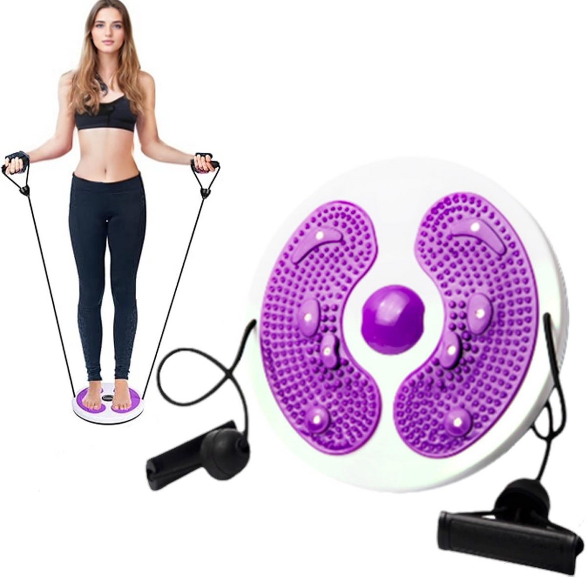 Draaischijf voor Taille-training met Weerstandsbanden en Massagevoet