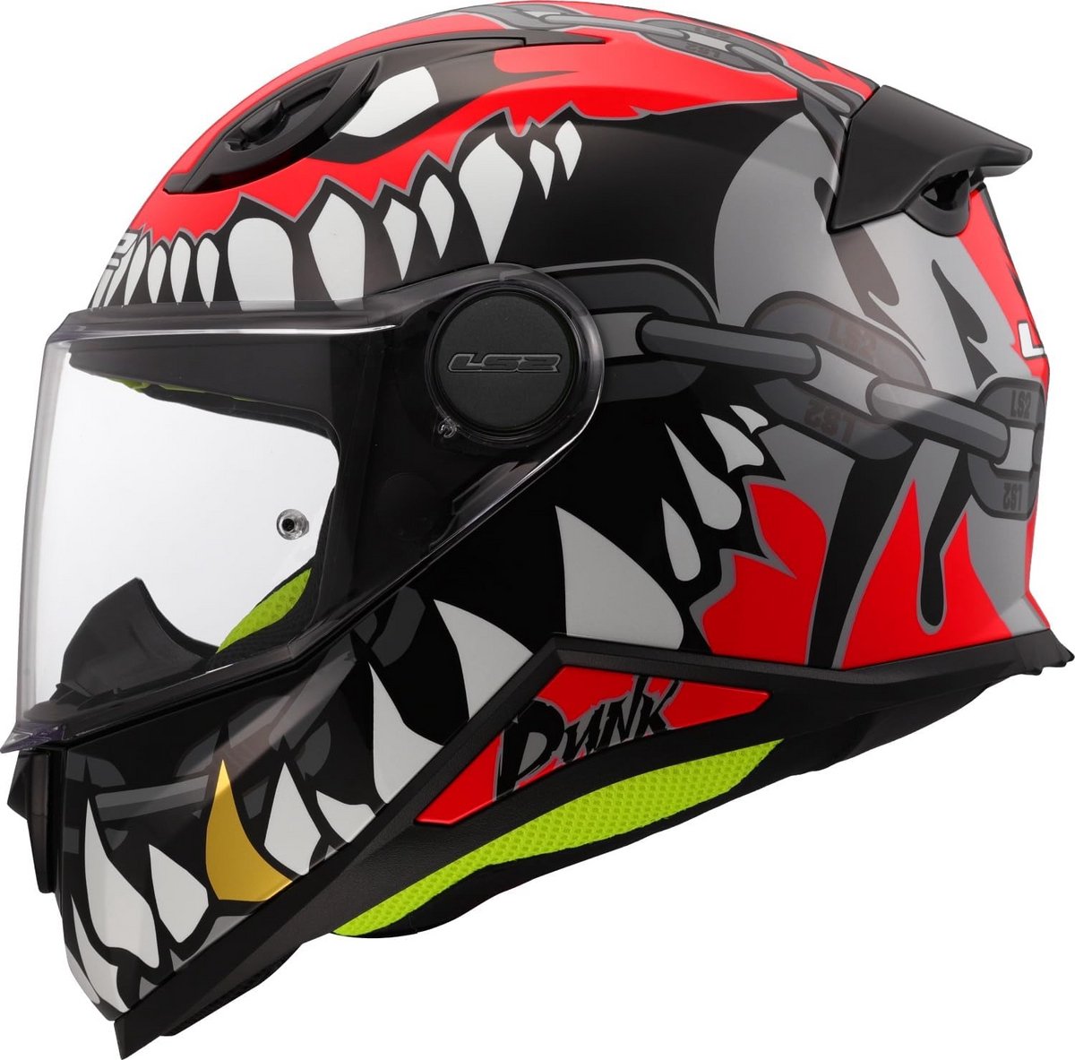 Kinder Integraal Motorhelm Punk Grijs Rood - Kindermaten