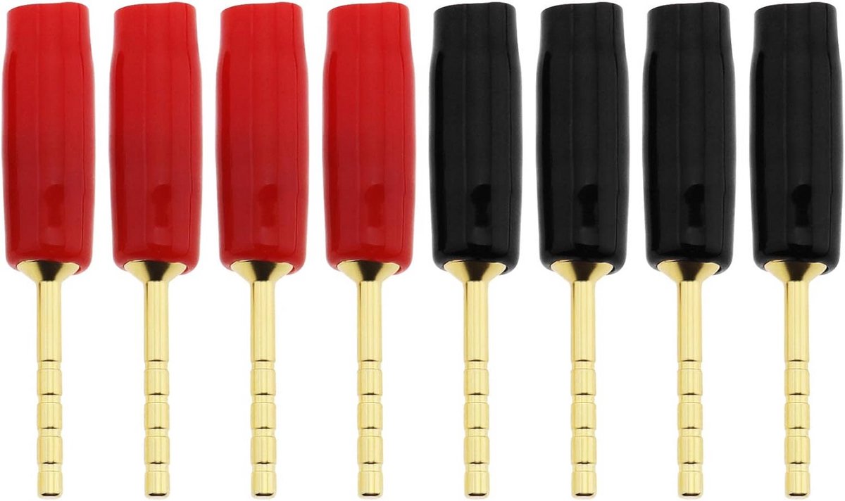 8 Stuks 2mm Luidspreker Pin Connectoren Goud Verguld Schroef Bananenstekkers voor Audiokabels