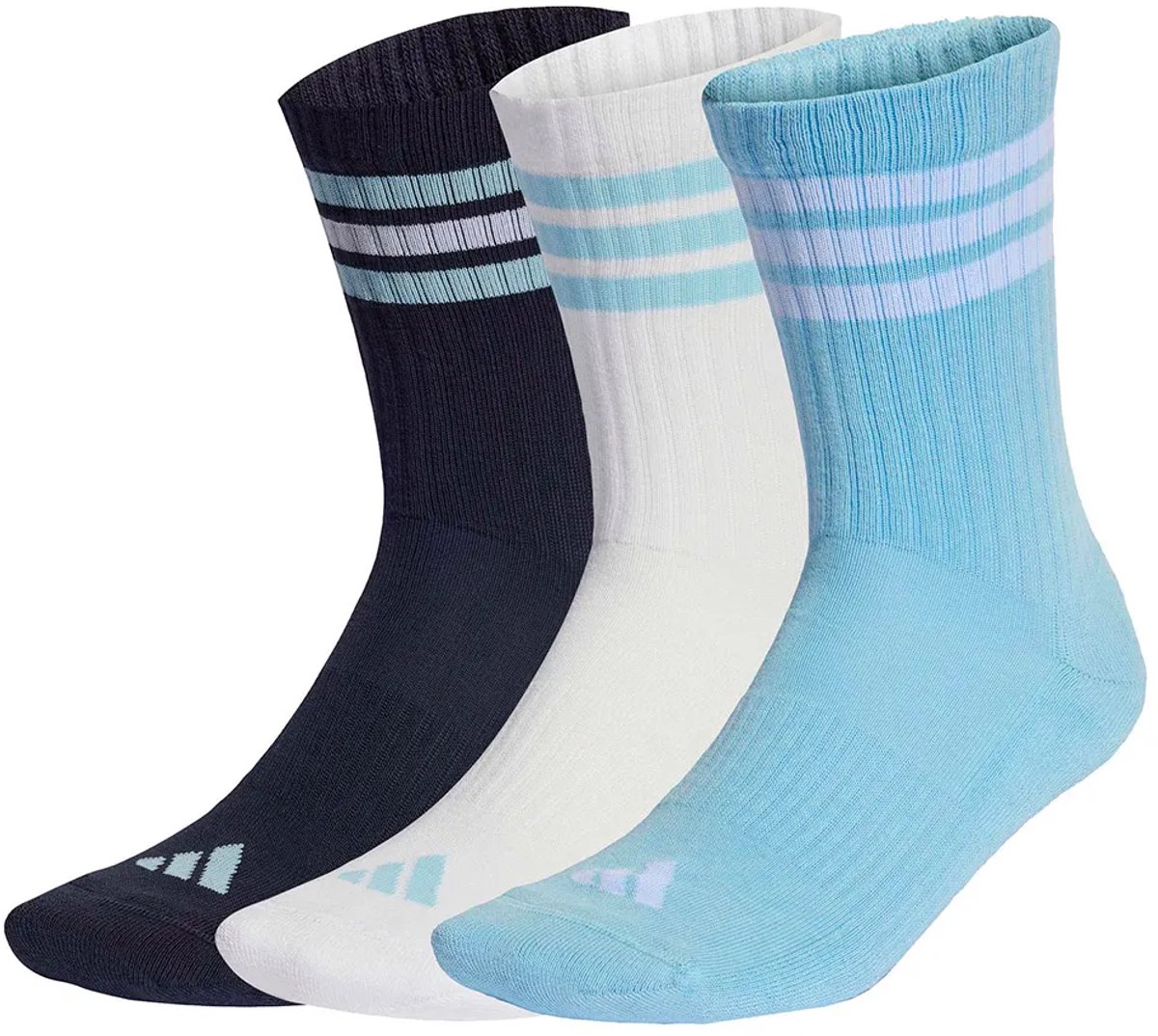 Adidas 3 Stripes Cushioned Sportswear Crewsokken 3 Eenheden Marineblauw