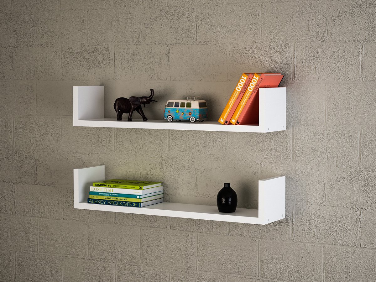 Asir - Wandplank - Wit - 63 x 14,5 x 14,5 cm