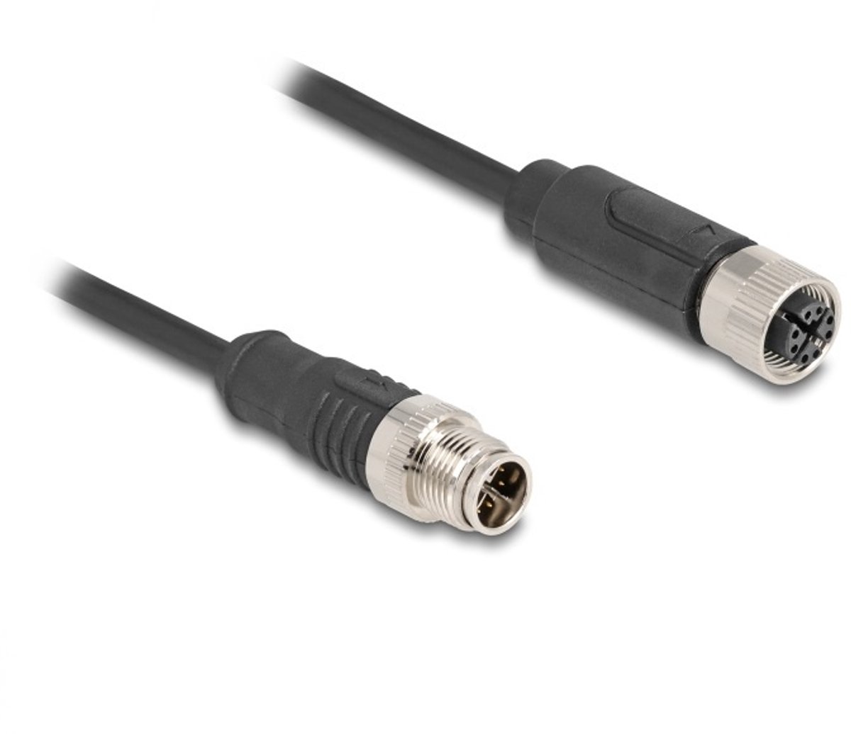 M12 8-pins X-gecodeerde industriële netwerk verlengkabel | CAT5e | PVC | 5 meter