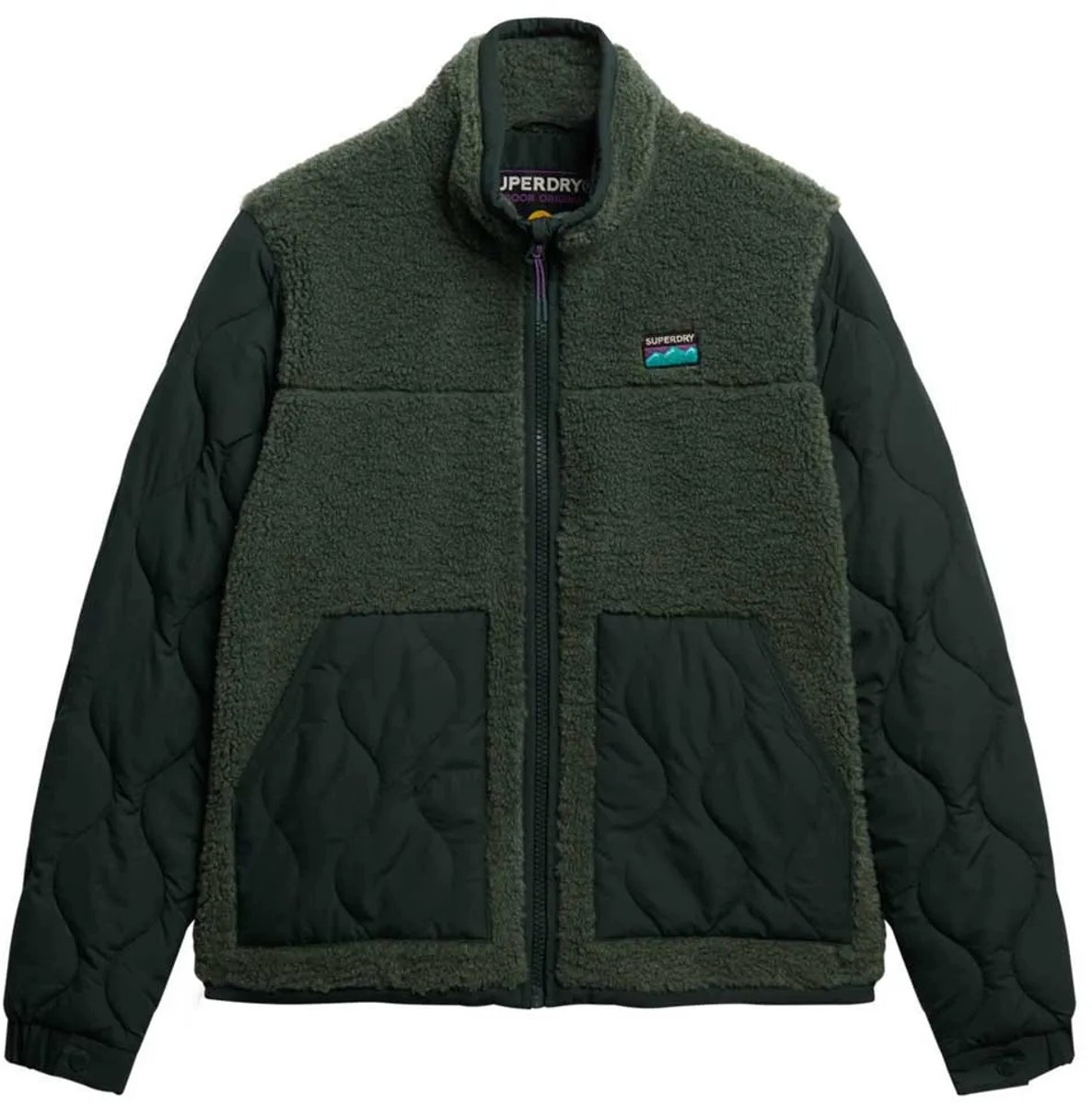 Superdry Fleece Hybride Jas Dames Buitenjassen Khaki