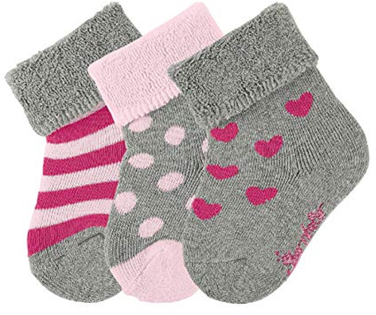 Baby meisjes babysokjes - verpakking van 3 stuks