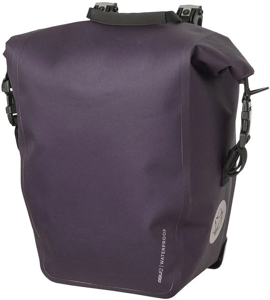 AGU Clean Shelter Enkele Fietstas - 100% Waterdicht - Click'nGo - Rolltop - Met Reflectie - 17 Liter - Purple Velvet