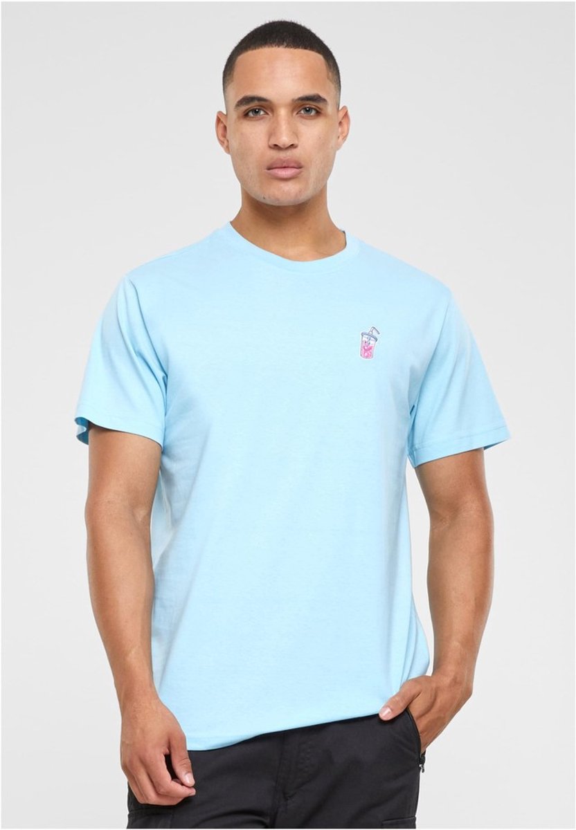 Mister Tee Good Vibes Drink EMB Heren Tshirt S Blauw