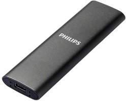 Philips externe SSD 250GB - draagbare SSD schijf - USB-C - aluminium - Space grey