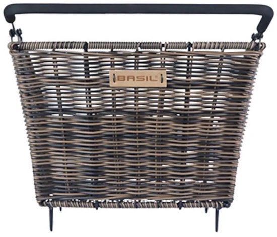 Basil Cento Rattan Look Multi System Fietsmand - Achter - Kunststof rotan - Bruin -22 Liter van Basil — afbeelding 3