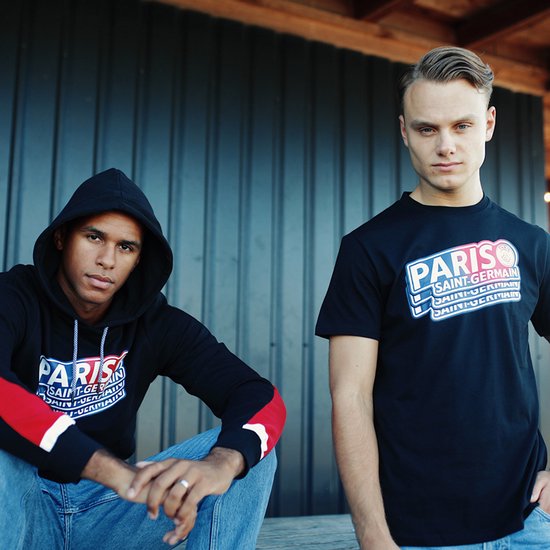 PSG 'Paris repeat' hoodie voor volwassenen - maat L - zwart - Paris Saint-Germain