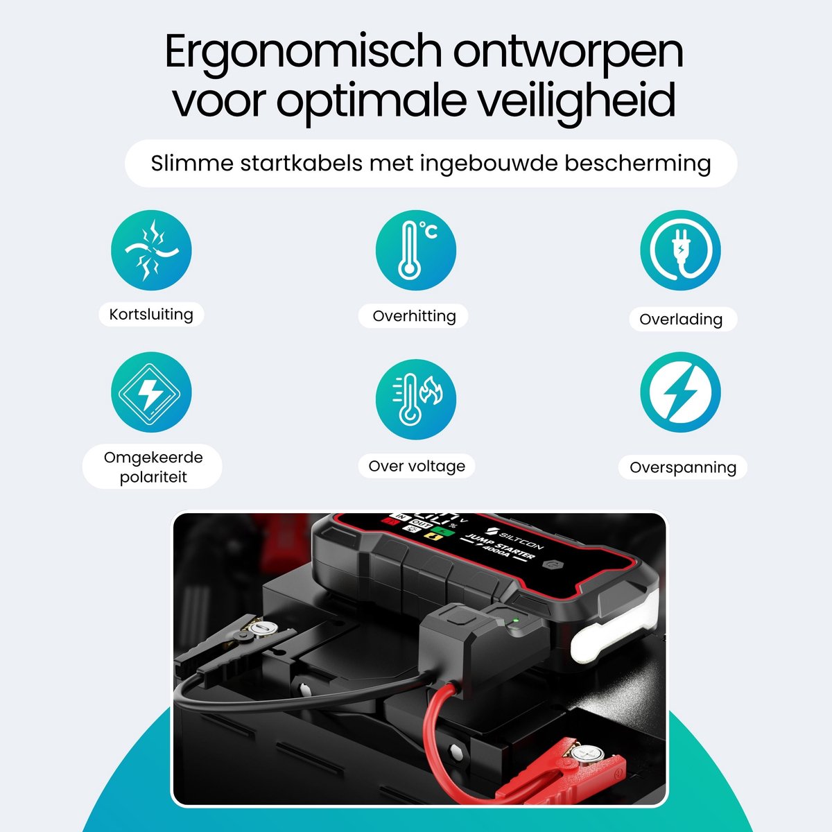 GKFLY 44.4Wh démarreur de saut de batterie de voiture 2000A chargeur de