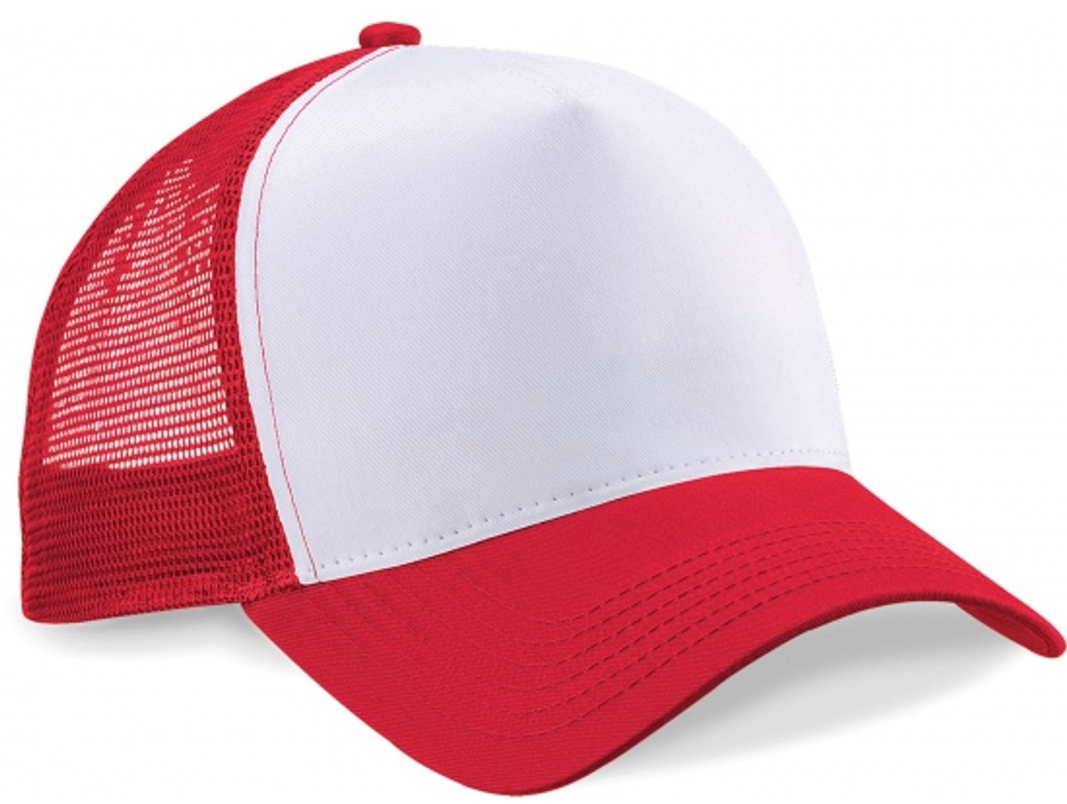 10x Snapback truckerpetten rood/wit -