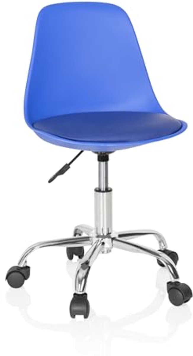 Verstelbare Kinderen en Jongeren Swivel Stoel Faux Leer Blauw
