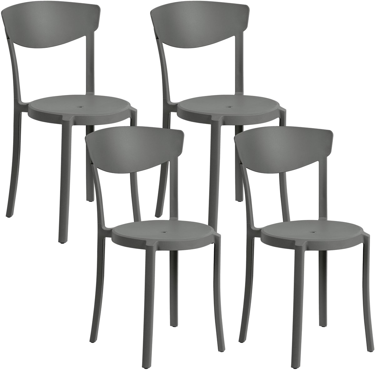 VIESTE - Tuinstoel set van 4 - Donkergrijs
