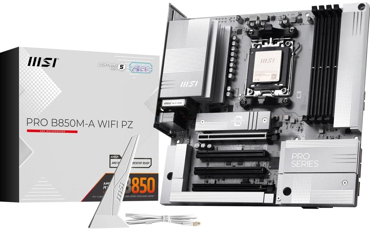 MSI AM5 PRO B850M-A WIFI PZ M-ATX AMD B850 Socket AM5 micro ATX