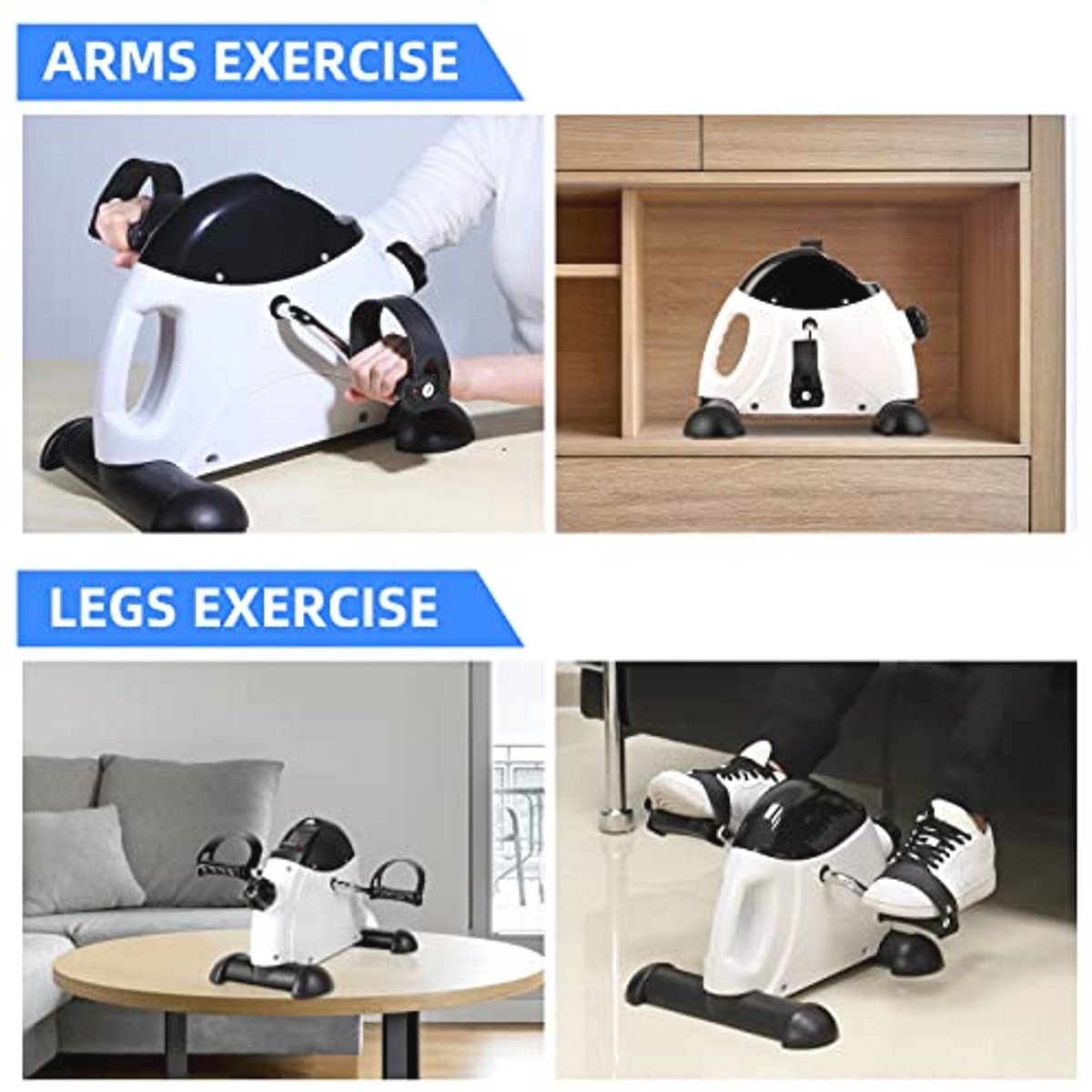 Mini Hometrainer voor Thuis en Kantoor - Pedaaltrainer voor Arm- en Beentraining met LCD-Scherm