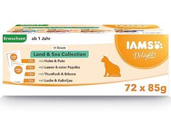 Natuurlijk nat kattenvoer in multipack met vlees- en vissoorten - compleet en uitgebalanceerd voor katten vanaf 1 jaar