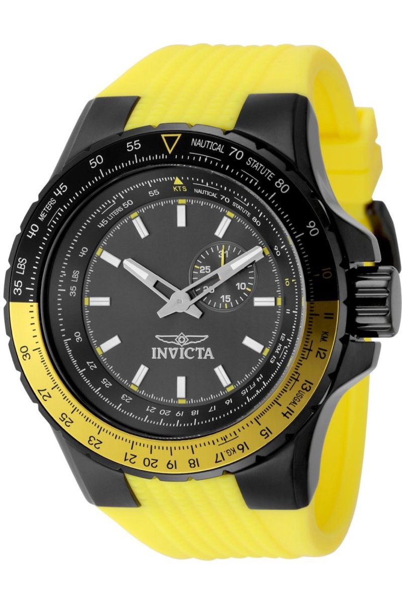 Invicta Aviator 49723 Heren Horloge - Waterdicht - Analoog - Quartz Uurwerk - Roestvrij Staal met grijze Wijzerplaat - 50mm