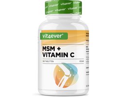 MSM 2000 mg - 365 tabletten - met natuurlijke vitamine C uit acerola - zonder toevoegingen - 6 maanden voorraad - hoge dosering - laboratorium getest - veganistisch - Vit4ever