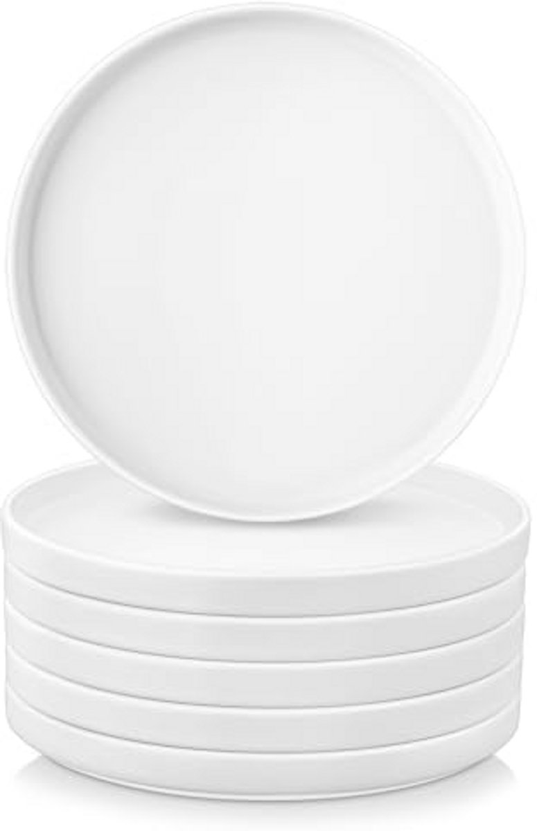 Set van 6 keramische dessertborden 20 cm - Magnetron, oven en vaatwasserbestendig
