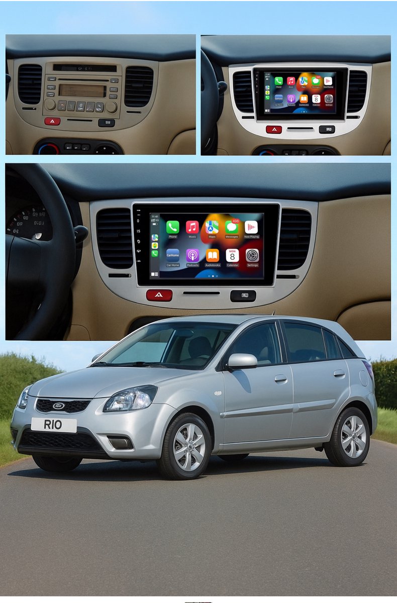 ADIVOX 9 inch T2 geschikt voor Kia Rio 2006-2010 Android 15 CarPlay/Auto/Wifi/RDS/DSP/5G/DAB+