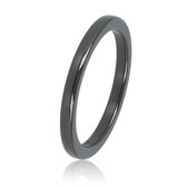 My Bendel - Onbreekbare Smalle Zwarte Keramieken Ring 2 Mm - Keramieken Ring • 2 Mm • Zwart - met Luxe Cadeauverpakking | Sieraden Voor Dames | Maat 16.00 Mm / Maat 50