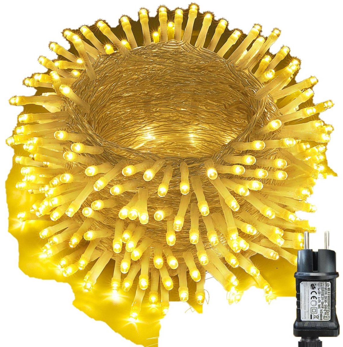 EXCITAT Buitenverlichting - Slingerlampjes - Geschikt voor binnen- en buitengebruik, tuinen, festivals, enz. - 10 meter - 100 LED's - Warm wit licht
