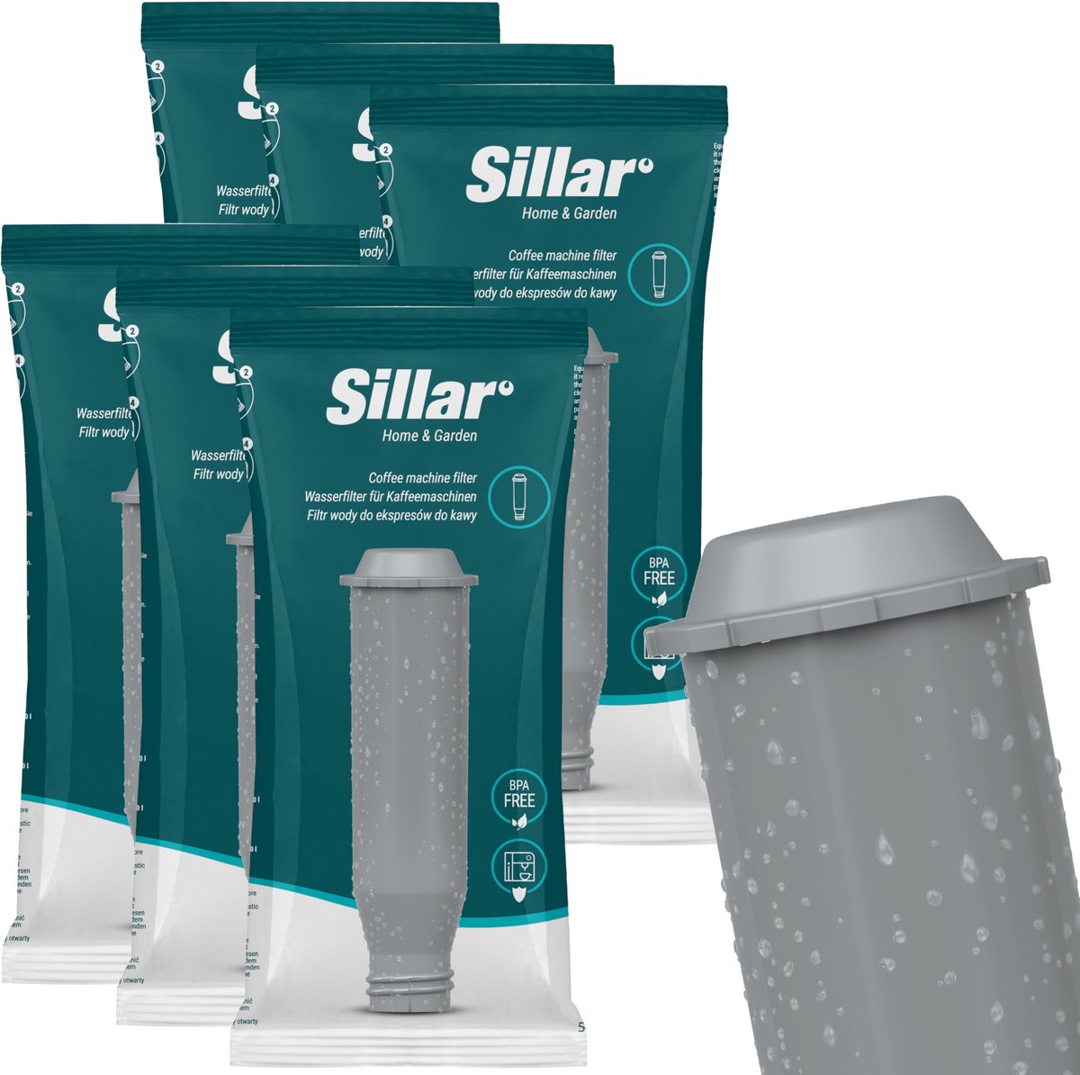 6x Sillar Waterfilters voor Krups Nivona - Koffiemachines - waterfilters voor Espresseria Automatic Intuition Preference - waterfilter F088 NIRF 700 — afbeelding 1