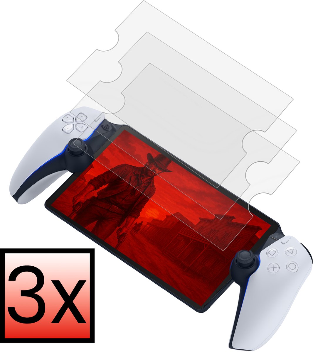Screenprotector Geschikt voor PlayStation Portal Bescherm Glas Screen Protector - 3 PACK