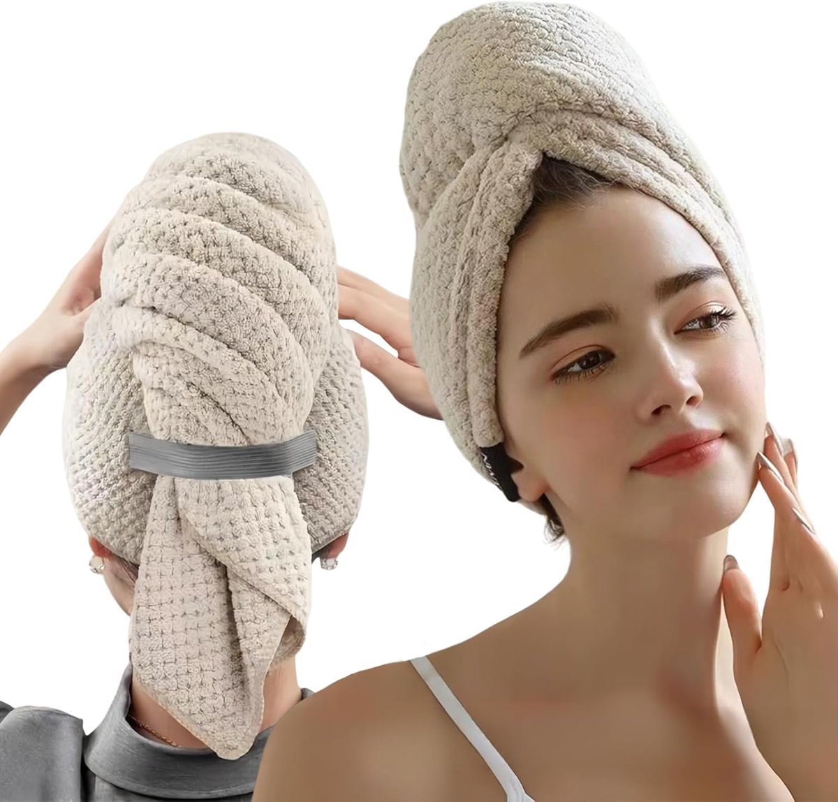 Stunq® Premium Microvezel Haarband – Zachte Absorptie en Snelle Droging voor Diverse Haartypes