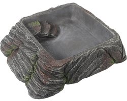 Terra Della - Drinkbak - Reptielen - Waterschaal L - 20.7x14x4.5cm Antraciet - 1st
