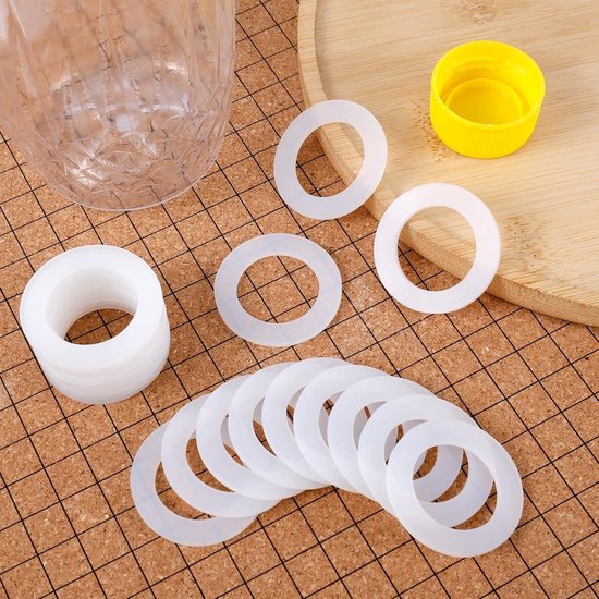 6 Verpakkingen van Siliconen O-Ringen voor Soda Maker Flessen, Wit, Vervangende Afdichtingspakking voor PET en Plastic Flessen - Keukenaccessoires, Frisdrank Apparaat, Afdichting — afbeelding 5