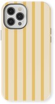 DripCase Gestreept Hoesje geschikt voor iPhone 12 Pro | Backcover met Mag | Stripes Motief | Trendy Case geschikt voor iPhone 12 Pro met Strepen Vanilla Drop
