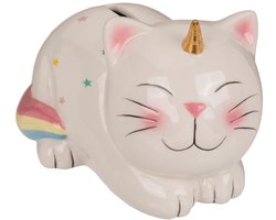 IMPERATORIS® Spaarpot voor Volwassenen en Kinderen - Helpt bij het Ontwikkelen van de Spaargewoonte - Tel af wat je spaart - Jongens en meisjes Cadeau - wit - rose unicorn kat spaarpot