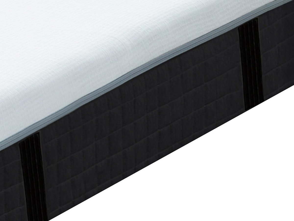 Vente-unique Matras 140 x 190 cm, hybride, brandwerend, met pocketveren met 9 zones, instap met vormgeheugen en latex, dikte 28 cm - SLOMAS van DREAMEA L 190 cm x H 28 cm x D 140 cm Wit