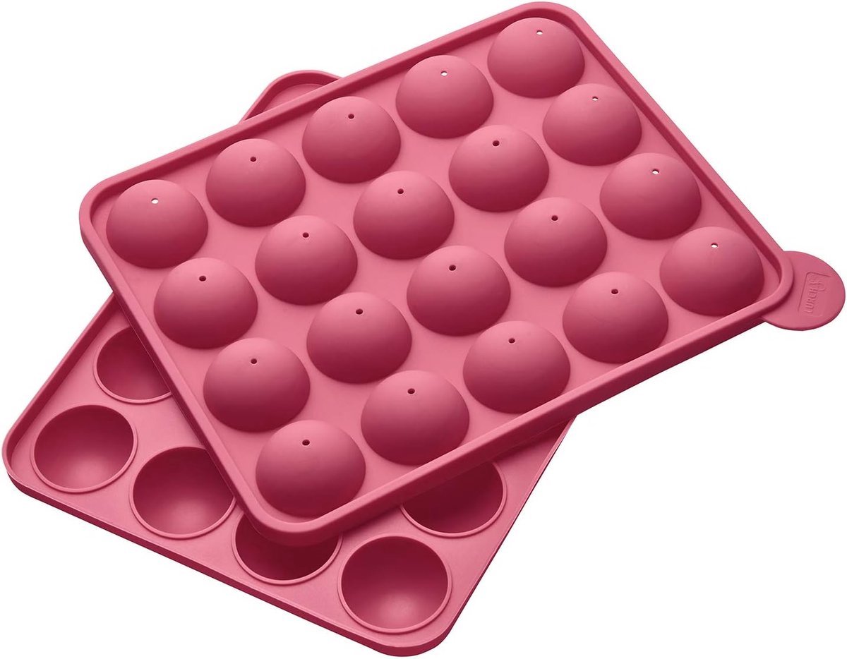 Stunq® Siliconen Bakvorm voor Cake Pops - 20 Stuks - 8 x 24 x 4.5 cm - Roze
