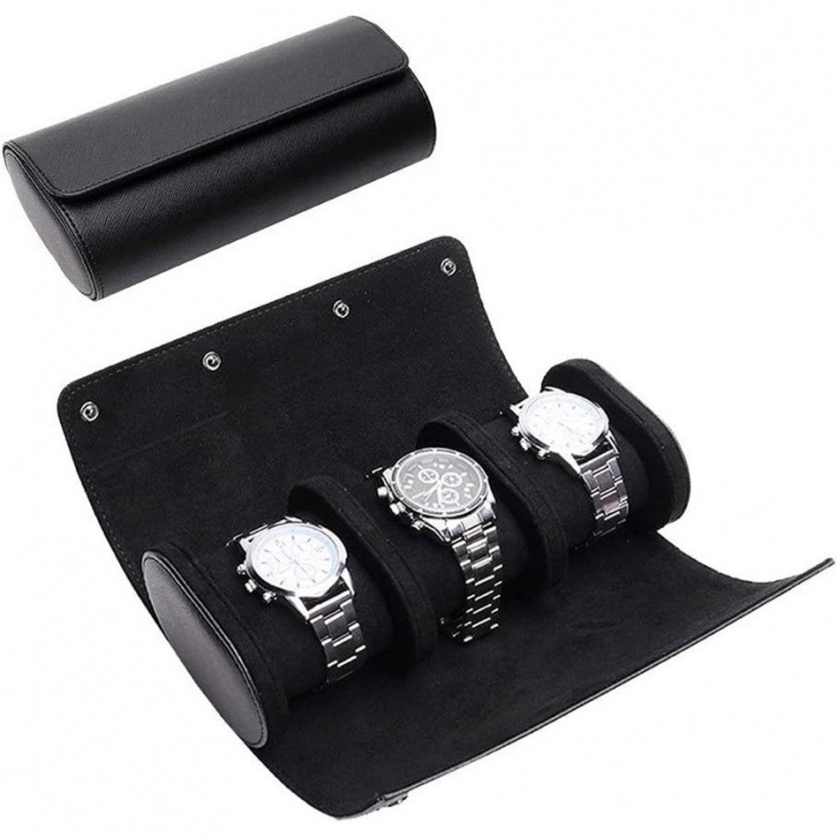 Horlogedoos, PU-leer, gestikte verpakkingsdoos, draagbare horlogedoos, polshorloge, opbergdoos