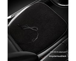 Verwarmd autostoelkussen - Snel verwarmend USB-stoelkussen - Draagbaar elektrisch verwarmingskussen - Geschikt voor algemene auto's, bureaustoelen - Winterverwarmingskussen - Huisdierbedverwarming - Elektrische verwarmde stoel - Zwart
