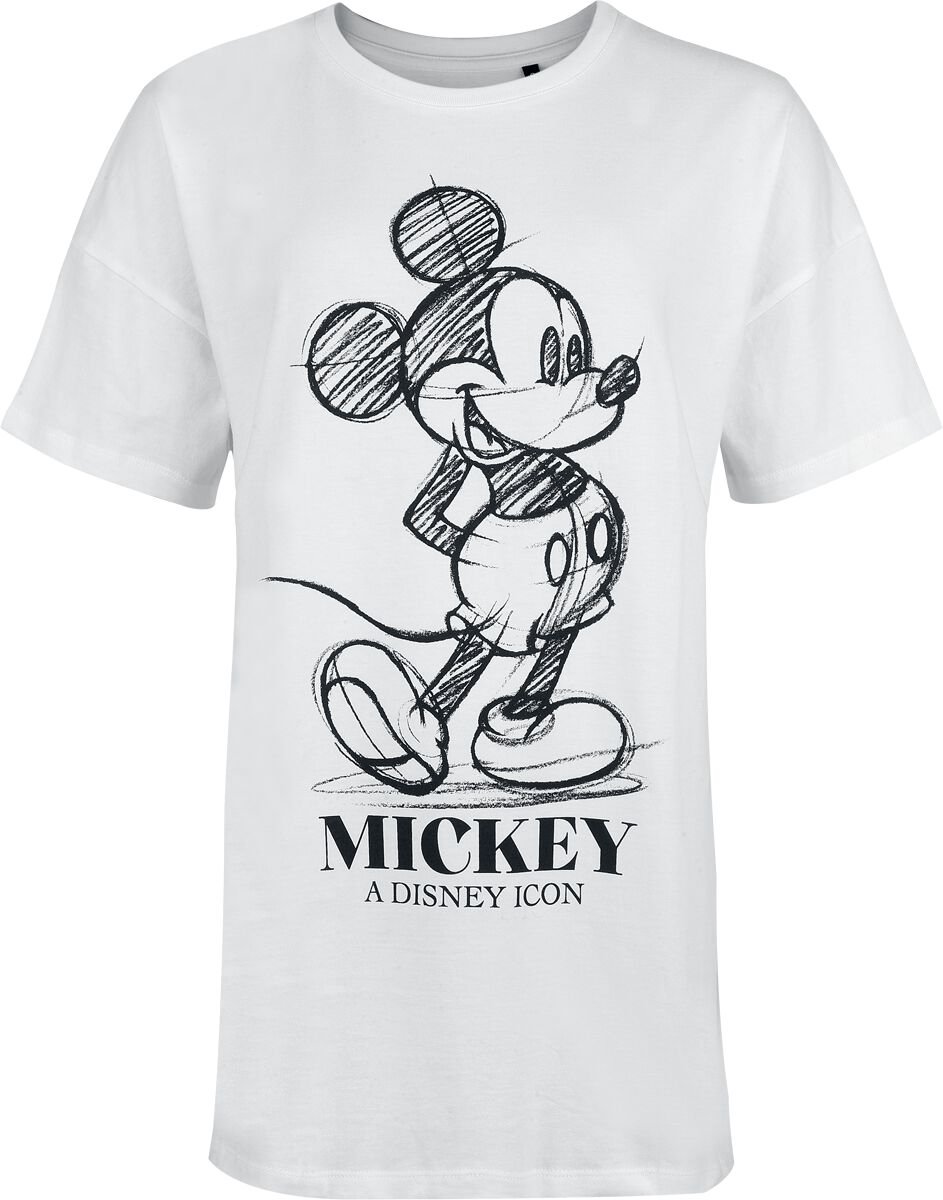 Mickey Mouse Micky Maus - Icone - Oversize Dames Oversized T-shirt - wit - L