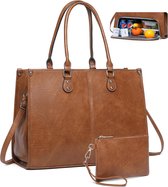 MATEIN Lunchrugzak voor vrouwen, geïsoleerde koelrugzak lunchtas met USB- oplaadpoort voor mannen, 17 inch laptop college rugzak lunchbox computer voor picknick werk reizen geschenken