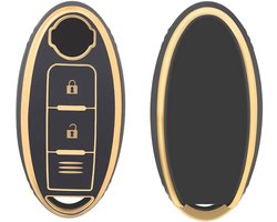 Autosleutel hoesje - TPU Sleutelhoesje - Sleutelcover - Autosleutelhoes - Geschikt voor Nissan - goud - A3C - Nissan Micra, Nissan Pulsar, Nissan Murano, Nissan Juke, Nissan Qashqai, Nissan Ariya, Nissan Leaf, Nissan Xtrail, Nissan Primastar, Nissan