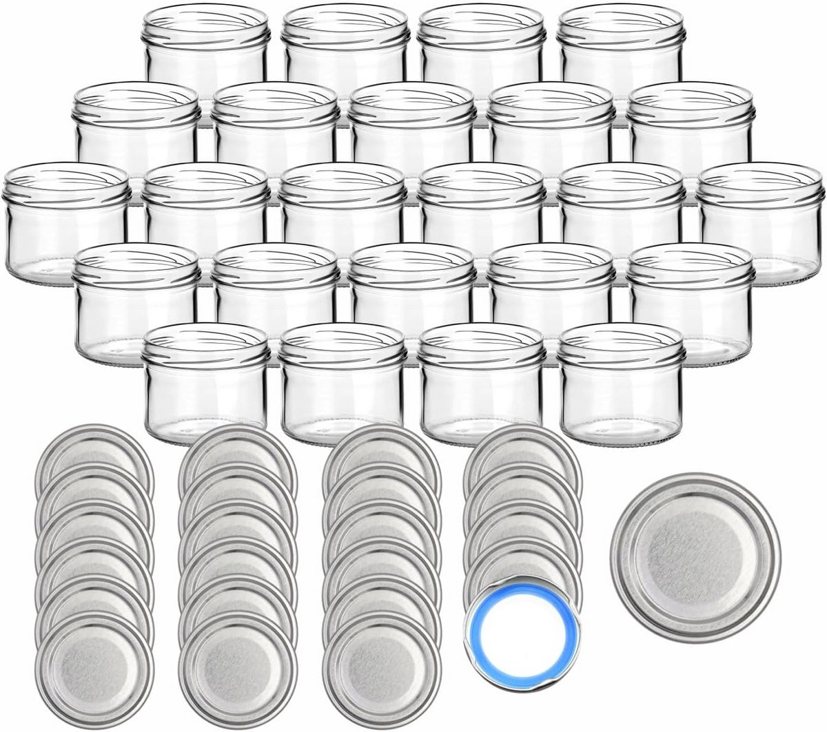 Set van 24 Weckpotten 230 ml Rond met Schroefdeksel voor Jam en Bewaren