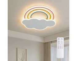 EpochGlo Regenboog Wolk - Plafondlamp Kinderkamer 40W - Afstandsbediening - Dimbaar - Timer voor Jongens en Meisjes